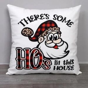 Festive Santa Decorative Pillow - Red and White